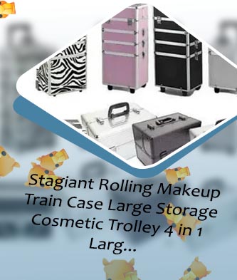 Rolling makeup train case